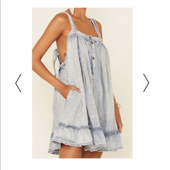 Free People Dresses & Skirts - FREE PEOPLE WOMEN'S WILD ONE DENIM MINI DRESS SZ S